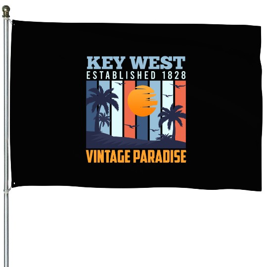 KEY-WEST ESTABLISHED 1828 VINTAGE PARADISE House Flags