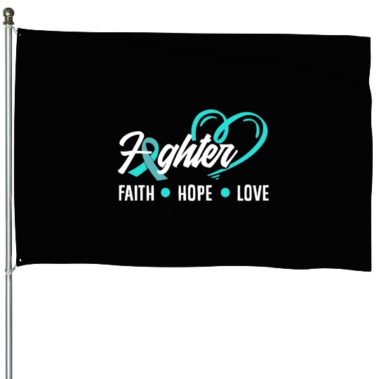 PTSD Awareness Faith Hope Love Fighter House Flags