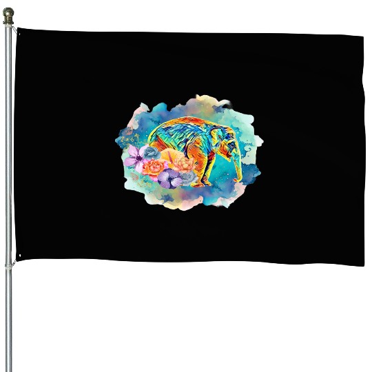 The Incredible Nature of Elephants House Flags