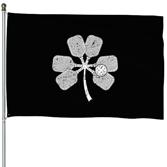 Pickleball Lucky St Patricks Day Shamrock Irish House Flags