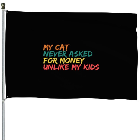 Retro Feline Philosophy House Flags