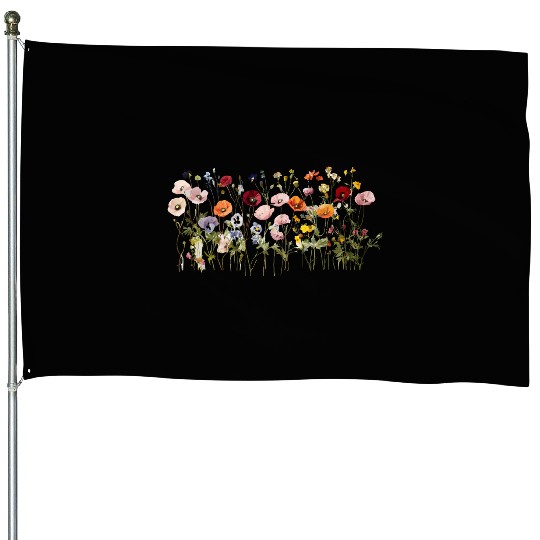 Wildflower Meadow – Natural Watercolor Blooms House Flags
