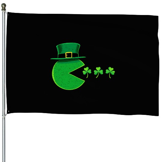 St Patricks Day Boys Men Gamer Shamrock Shenanigan House Flags