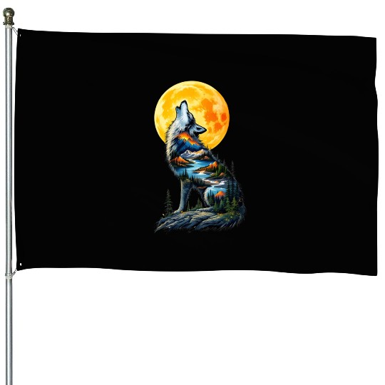 Howling Wolf House Flags