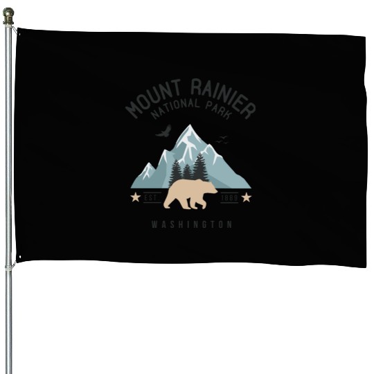 Mount Rainier National Park Est. 1889 Washington House Flags