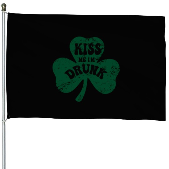 Kiss Me I'm Drunk Irish St. Patrick's Day House Flags