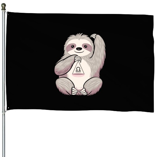 Libra Zodiac Sloth Balancing Symbol Charm House Flags