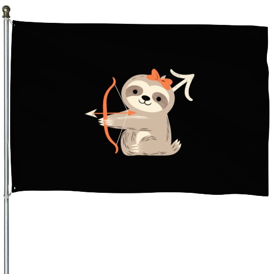 Sagittarius Zodiac Sloth Archer Design for House Flags