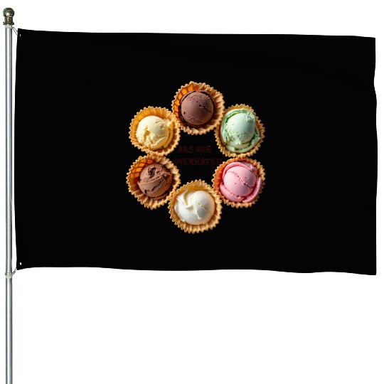 Abs Are Overrated A Gift for Ice Cream Lovers House Flags