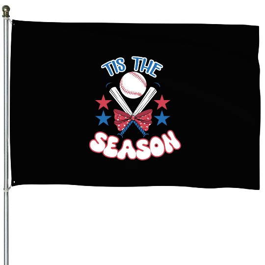 Tis the season - Baseball Mom Theme House Flags
