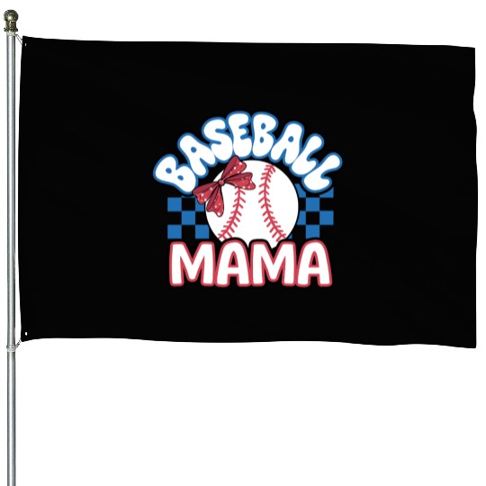 Baseball mama House Flags