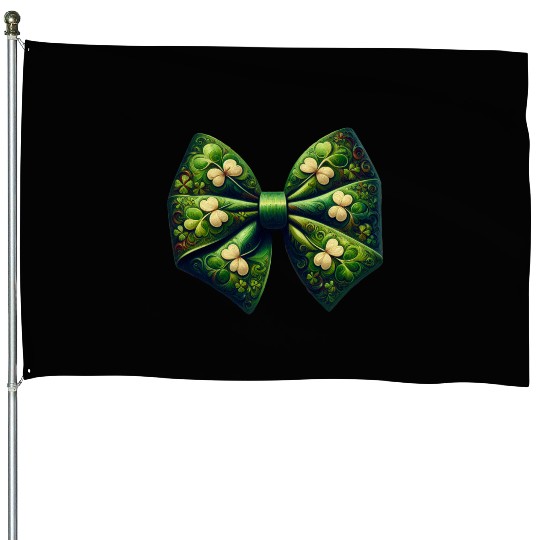 Bow Tie Shamrock St. Patrick's Day House Flags