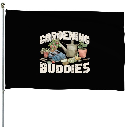 Plant Lover Gardening Besties House Flags