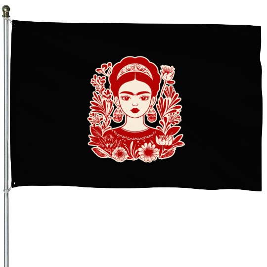 Frida Kahlo Illustration Feminist Art House Flags