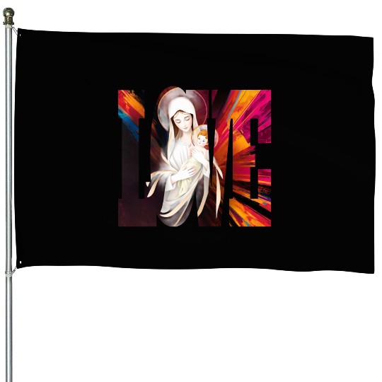 Mary and Jesus design House Flags