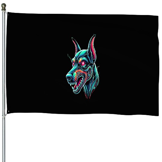 7D2D Inspired Neon Zombie Dog House Flags