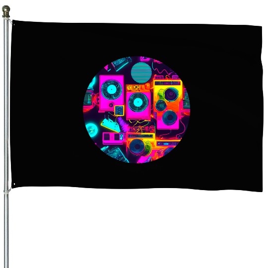 Vintage 80s party old school House Flags