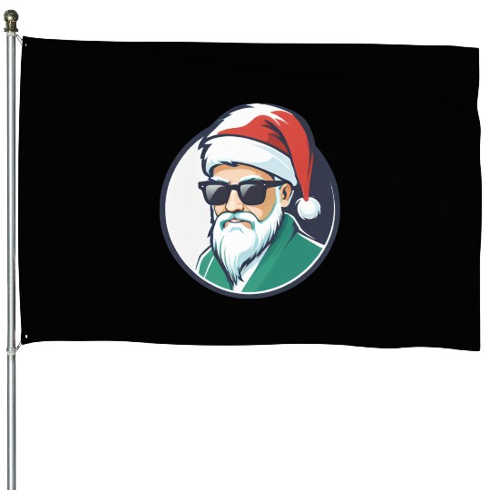 Creative Santa logo design wearing sunglasses House Flags