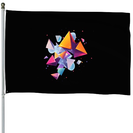 Creative colorful shapes House Flags