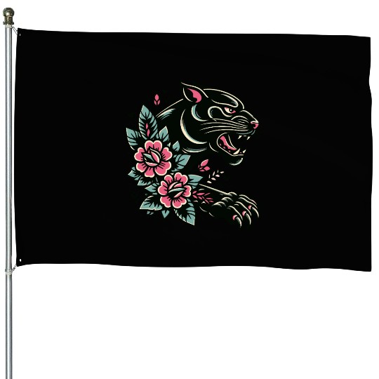 Black Panther Flash Tattoo House Flags