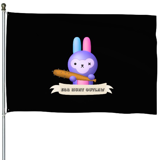 Egg Hunt Outlaw Easter House Flags