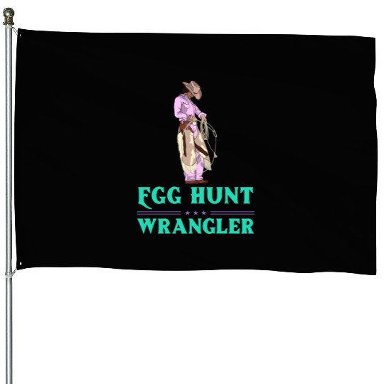 Egg Hunt Wrangler Easter House Flags