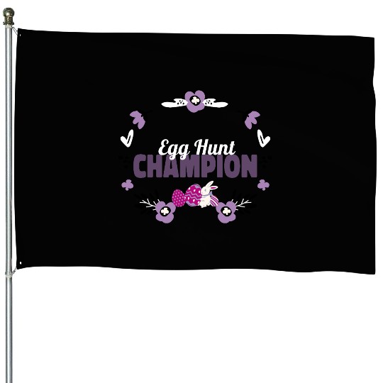 Egg Hunt Champion Easter House Flags