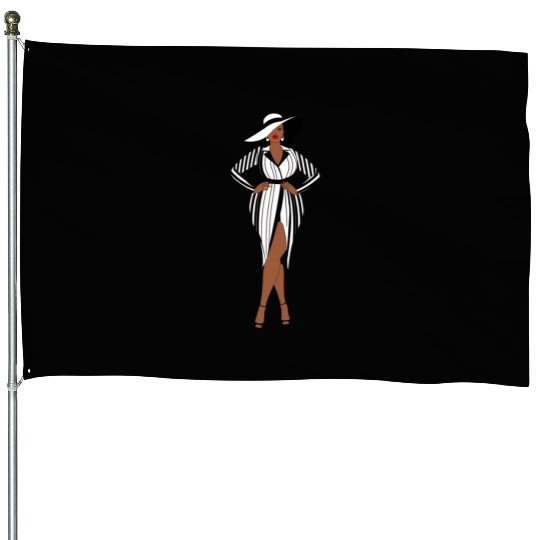 Fashion a plus-size African American woman House Flags