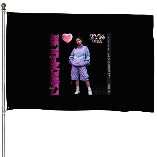 Y2K Vibes Cyberpulse Retro House Flags