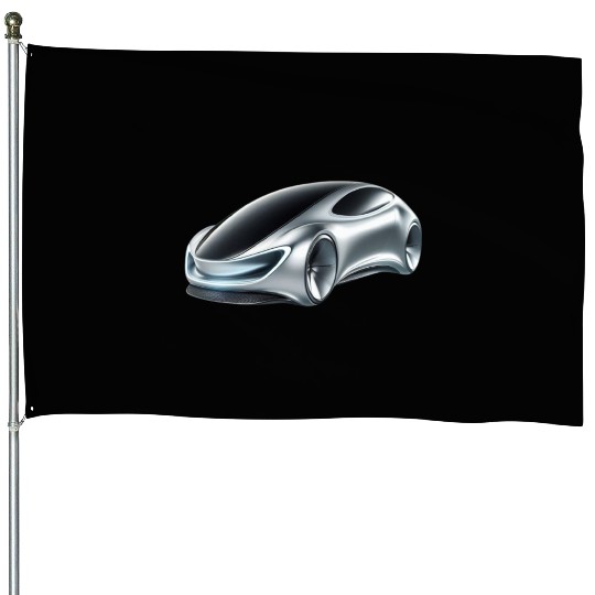 Silver and Black Futuristic Car House Flags