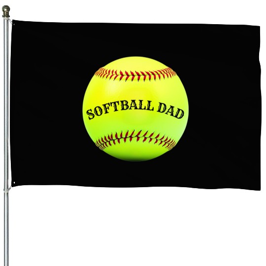 Softball Dad House Flags