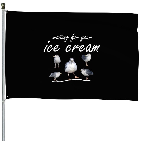 ice cream seagull sea sailing coast ocean House Flags