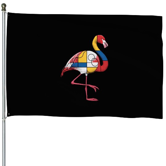 Fibonacci Flamingo House Flags
