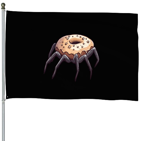 Donut Spider Funny Creative Motif House Flags