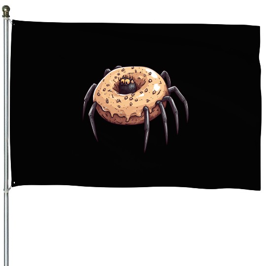 Donut Spider Funny Creative Motif House Flags