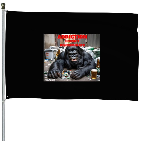 Bigfoot Sober Tough House Flags