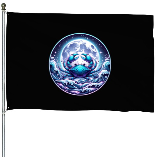 Cancer - Lunar Crab of the Cosmos House Flags