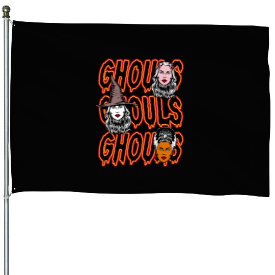 Ghouls, Ghouls, Ghouls Lady Horror Monster Mob House Flags