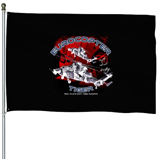 Eurocopter Tiger Military attack helicopter with c House Flags