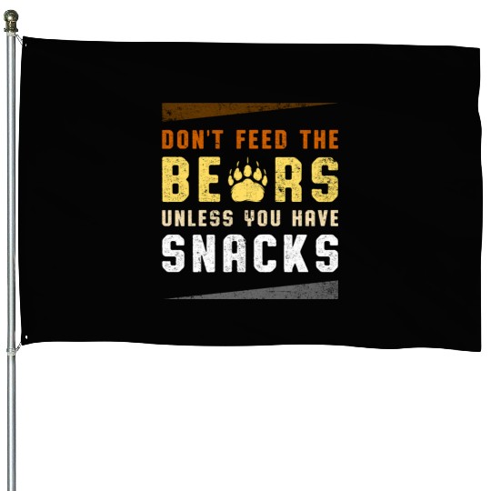 Funny Bear Pride Don't Feed Bears Paw Print Snack House Flags