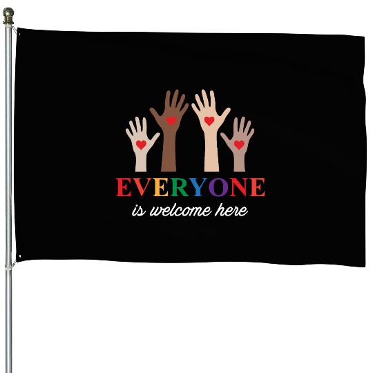 Everyone Is Welcome Here Idaho Teacher House Flags