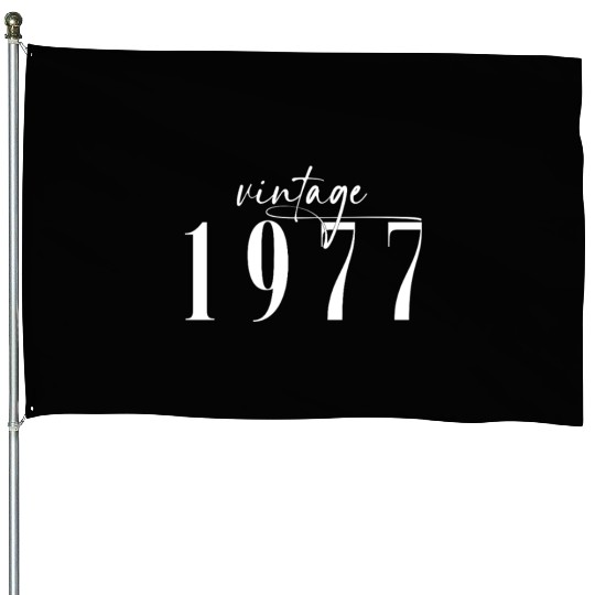 Vintage 1977 Elegant Minimalist Birthday House Flags