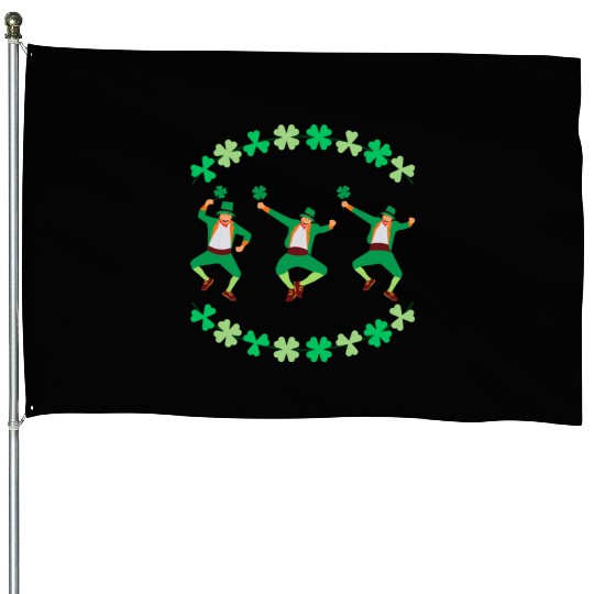Dancing Leprechauns St Patrick's Day House Flags
