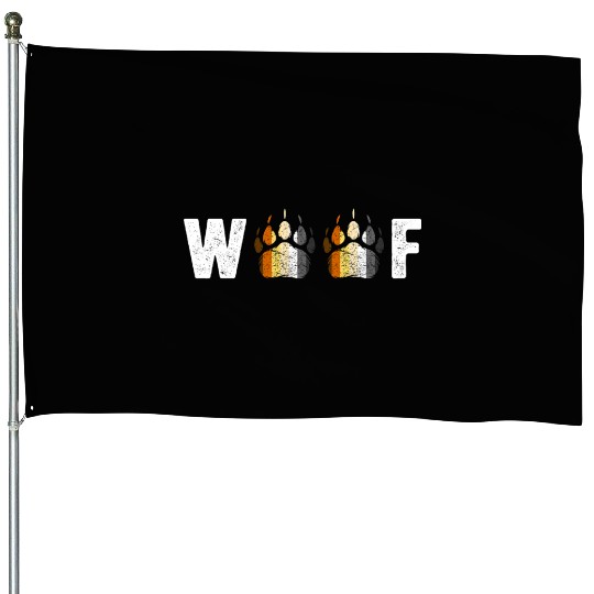 Woof Bear Pride Paw Prints Gay Men LGBT Bear Flag House Flags