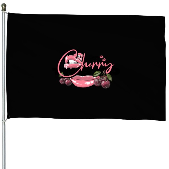 TWISTED CHERRY - Lips Logo (light pink/black) House Flags