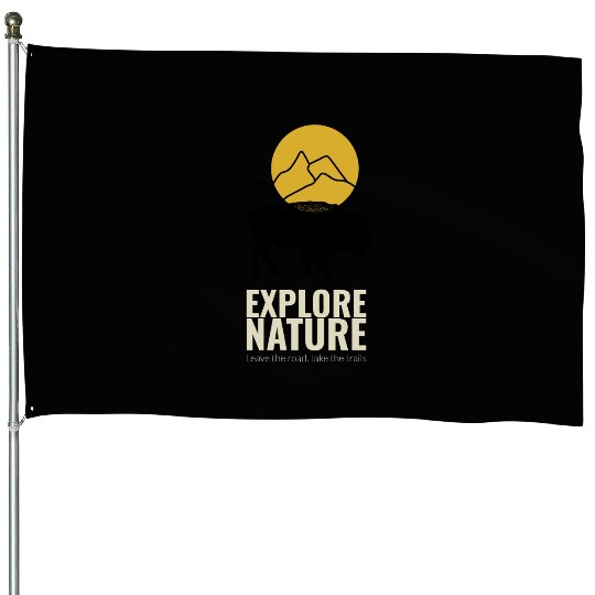 EXPLORE NATURE BUFFALO House Flags