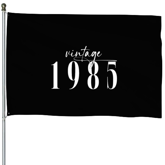 Vintage 1985 Elegant Minimalist Birthday House Flags