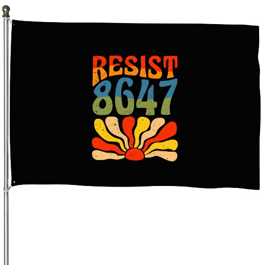 Retro Resistance Sunrise House Flags
