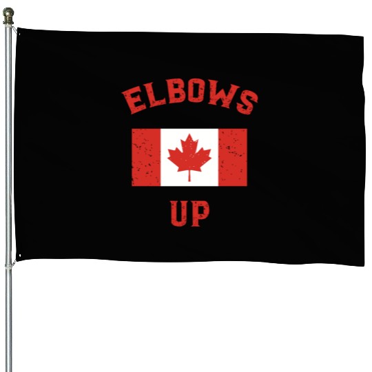 Elbows Up Canada Vintage Anti Trump Tarriff Slogan House Flags