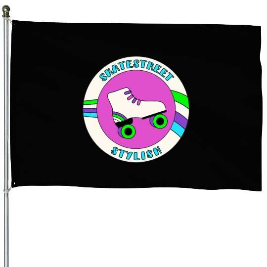 Skate In a Style Funny Design House Flags